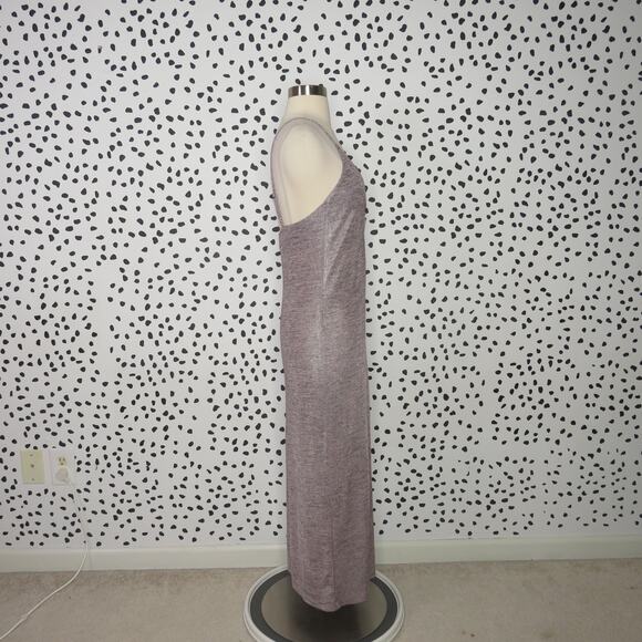 David Lerner Emily Purple Metallic Knit V-Neck Midi Slip Dress - Picture 7 of 9